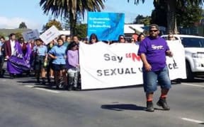 The hikoi against child sexual abuse.