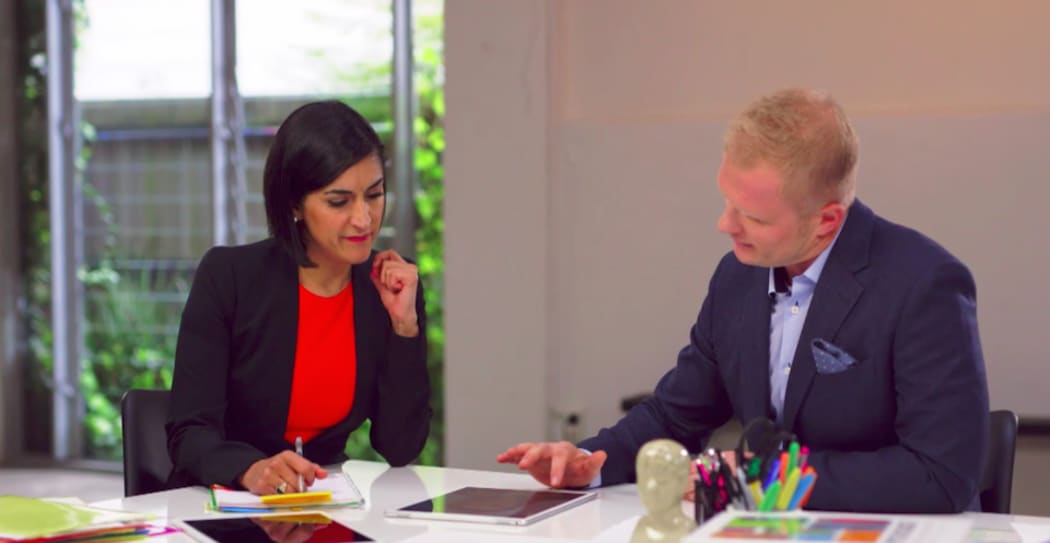 'Experts' Dr Pani Farvid and Toby Jones consult the iPad of love.