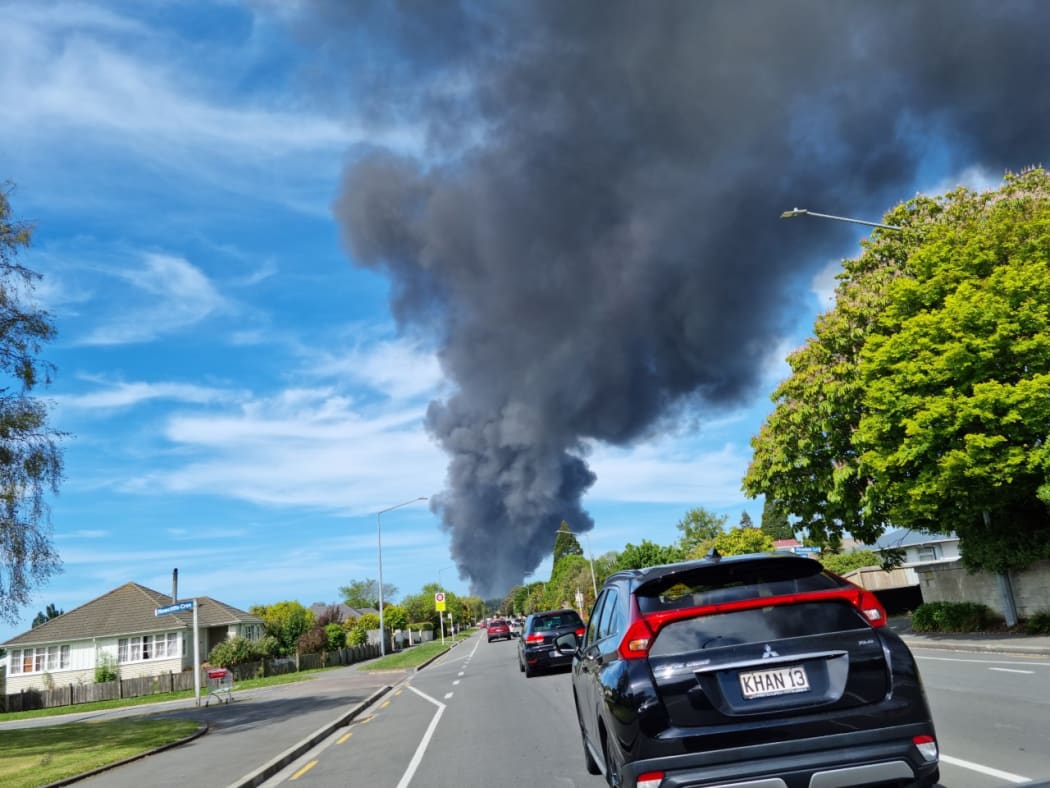 A large fire has broken out in the east of Christchurch.
