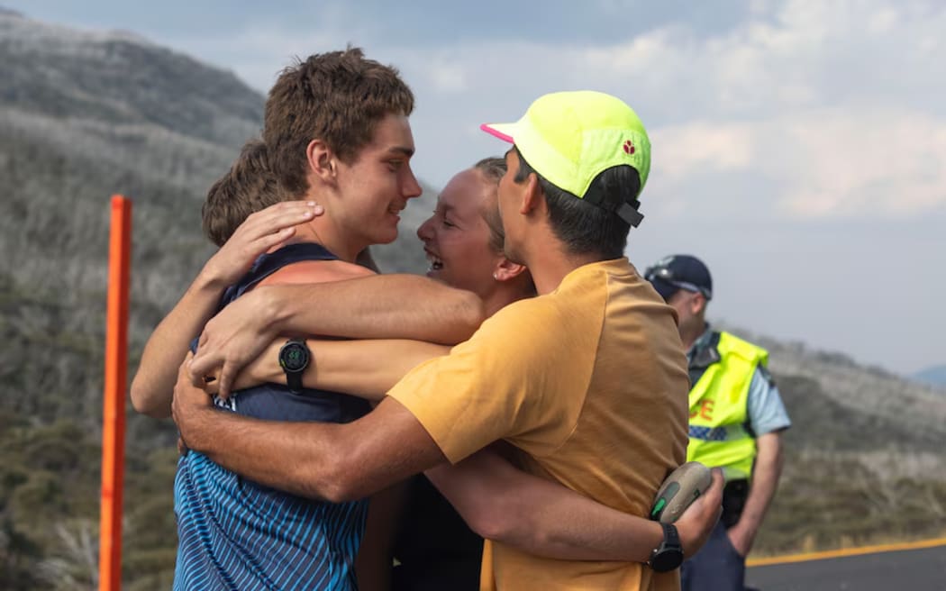 The teenager was greeted by his friends after being rescued. (ABC South East NSW: Floss Adams)