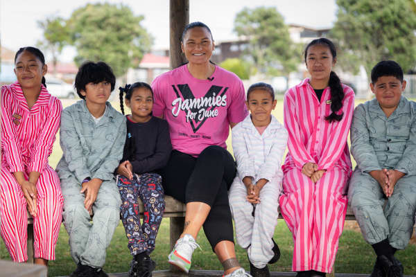 Dame Valerie Adams supports Middlemore Foundation's annual Jammies for June campaign to provide donated pyjamas to Auckland children during winter.