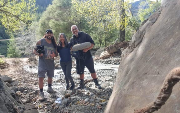 DOP, Jake Mokomoko, Director, Kim Webby, Sound Operator, Norm Mann