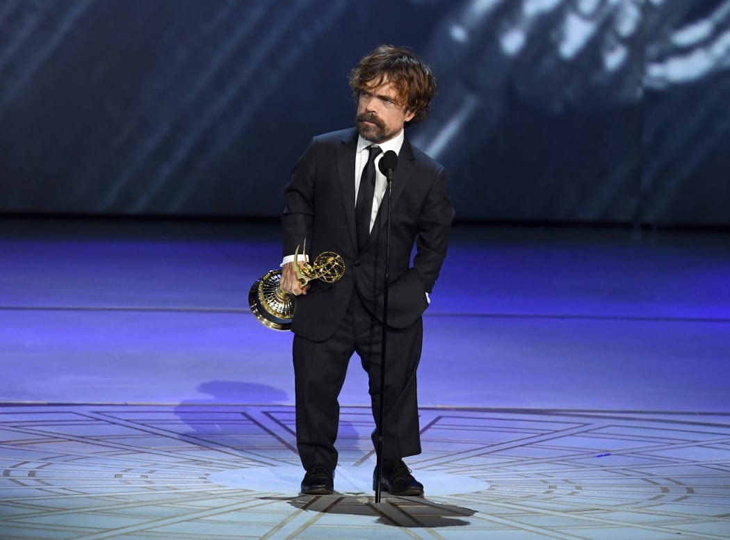 Peter Dinklage accepts the Emmy for Outstanding Supporting Actor in a Drama Series.