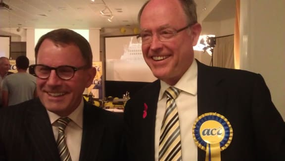 Epsom MP John Banks, left, and Don Brash on election night.