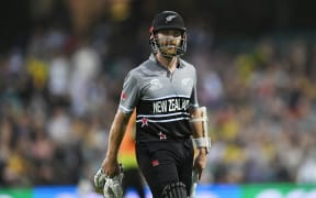Black Caps skipper Kane Williamson walks from the field after being dismissed.
