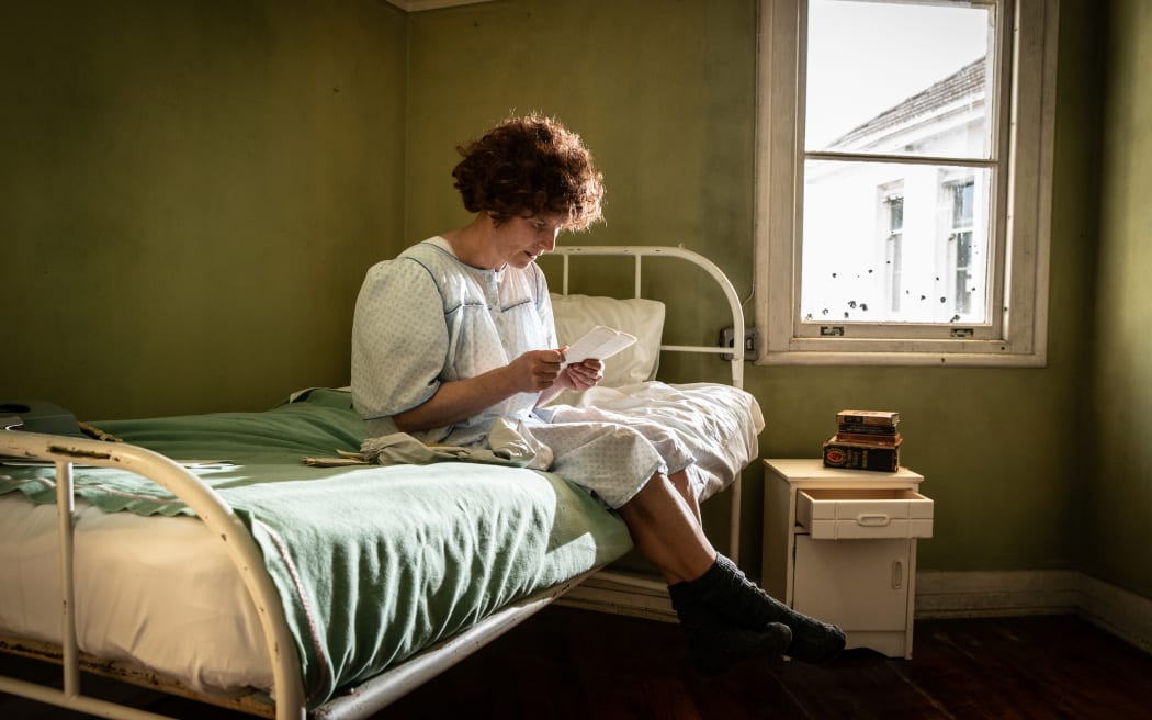 Still from the Minerva Productions film 'The Strangest of Angels' featuring Jayne Tankersley as Janet Frame