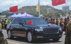 Chinese President Xi Jinping's Red Flag Hongqi sedan travels with motorcade in Port Moresby, 16 November 2018.