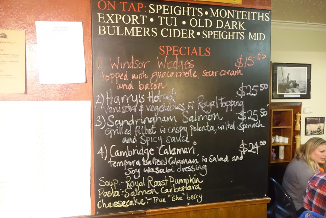 All the specials on the menu at the South Sea Hotel are royal themed.