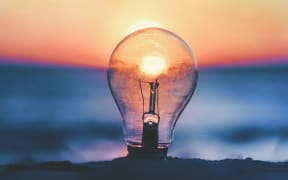 lightbulb and sunset