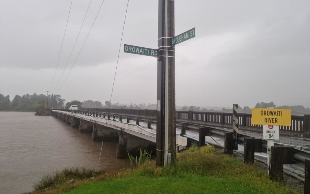 Orowaiti River, Westport, on Friday morning after two days of rain, 4 February 2022