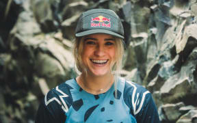 Jess Blewitt at the Red Bull Mountain Bike Performance Camp in Machynlleth in Mai 2023, Wales.