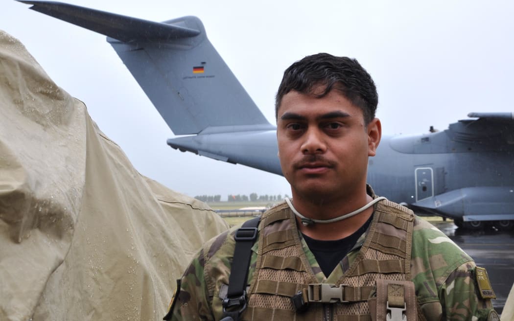 Corporal Ezra Te Awe Awe, a logistics specialist in the air movements team