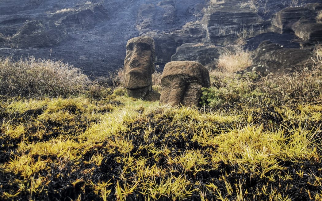 A fire in a national park on Rapa Nui  in 2022 affected some of the moai stone statues.