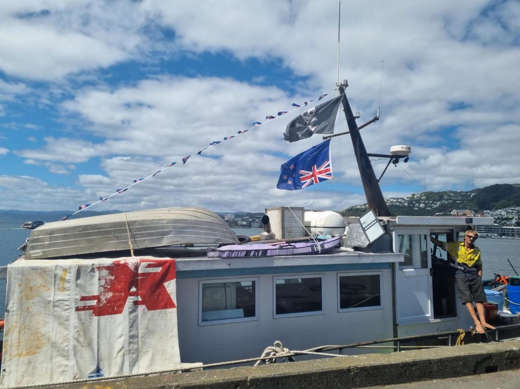 Greg's vessel crossed the Cook Strait and he brought 18 people to join the protest at Parliament.