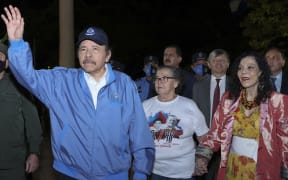 Nicaragua's President Daniel Ortega and his wife and Vice-president Rosario Murillo.