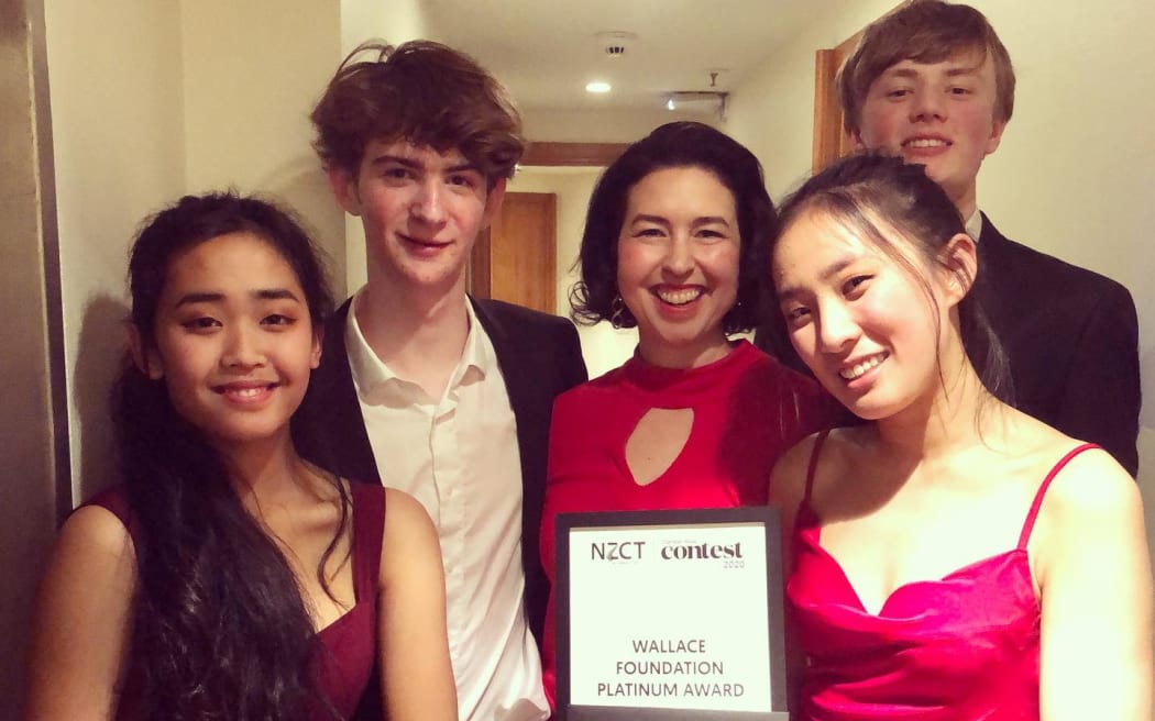 Wellington ensemble Ravelation with Clarissa Dunn. L-R: Shanita Sungsuwan, Jack Moyer, Clarissa Dunn, Enshean Lin, Peter Gjelsten