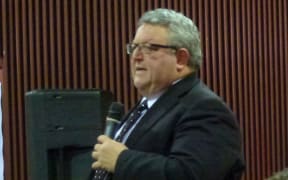 Gerry Brownlee at the Campaign for Better Transport meeting.
