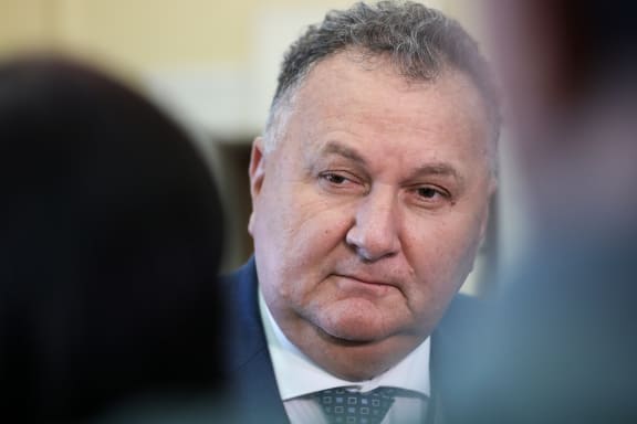 New Zealand First MP Shane Jones answering media questions