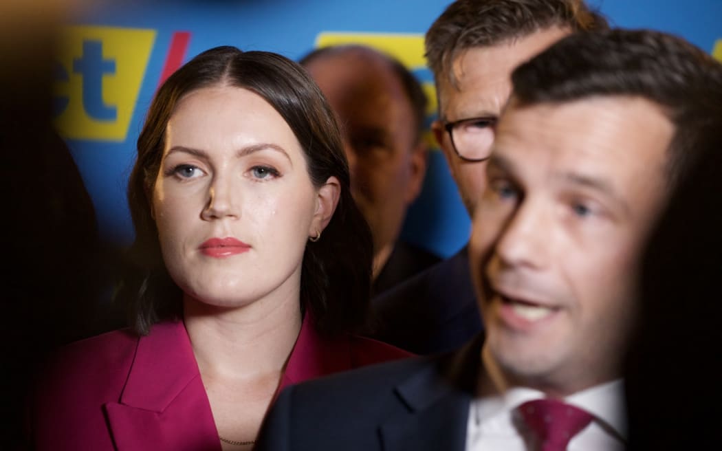 ACT party deputy leader Brooke van Velden speaks to media following the party's campaign launch in Auckland on 17 September 2023.