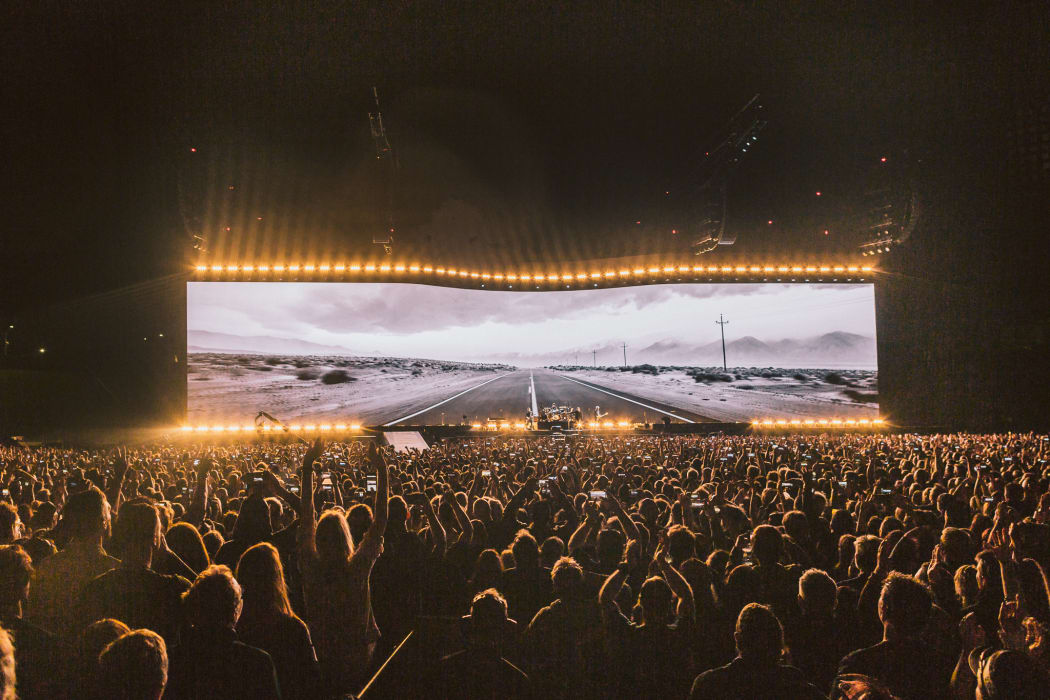 U2 perform live at Auckland's Mt Smart Stadium