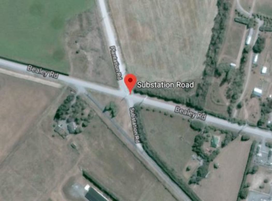 The fire is moving through three paddocks on the corner of Substation road and Bealey road.