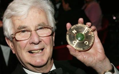 Peter Godfrey with his Arts Foundation Icon Award