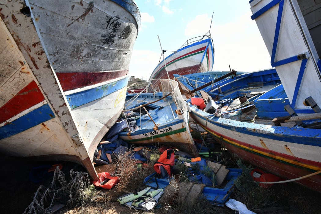 The so-called boat cemetery in Lampedusa, where skiffs are dumped after migrants and refugees' crossings from North Africa.