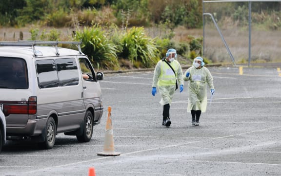 Covid-19 testing station in Raglan, Monday 4 October, 2021