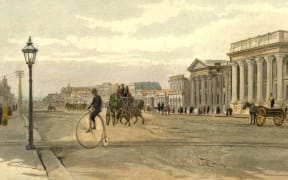 Etching of early Oamaru