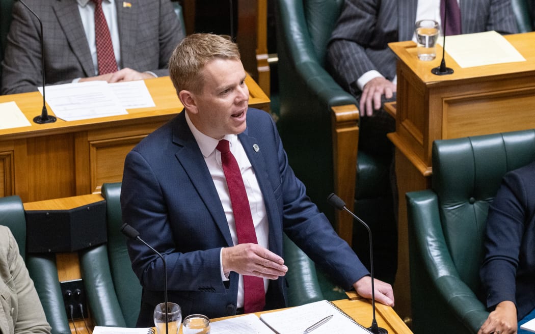 Labour Leader Chris Hipkins speaking during the initial Privileges Committee debate regarding the Te Pāti Māori protest haka.