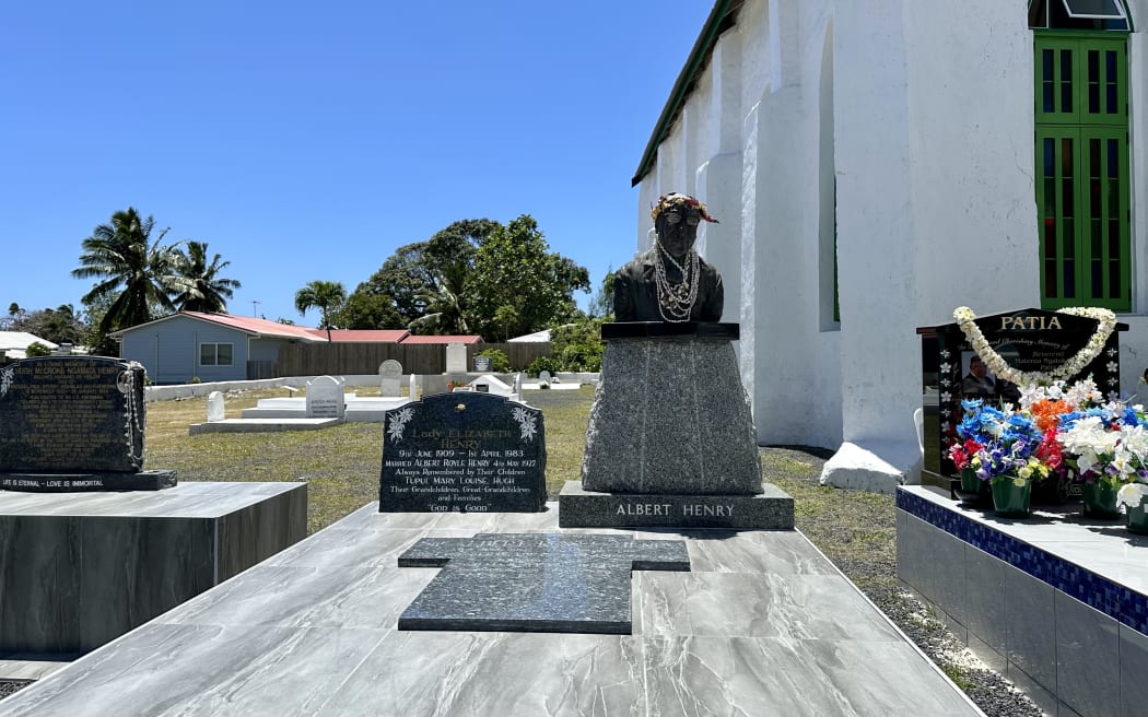 Albert Henry burried outside the Avarua Cook Island's Christian Church in Rarotonga. 5 November 2023.