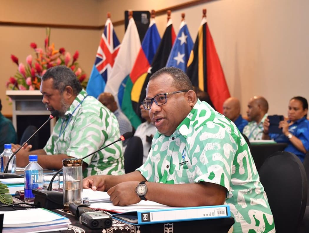 Fiji Foreign Affairs Minister Inia Seruiratu addresses the meeting.