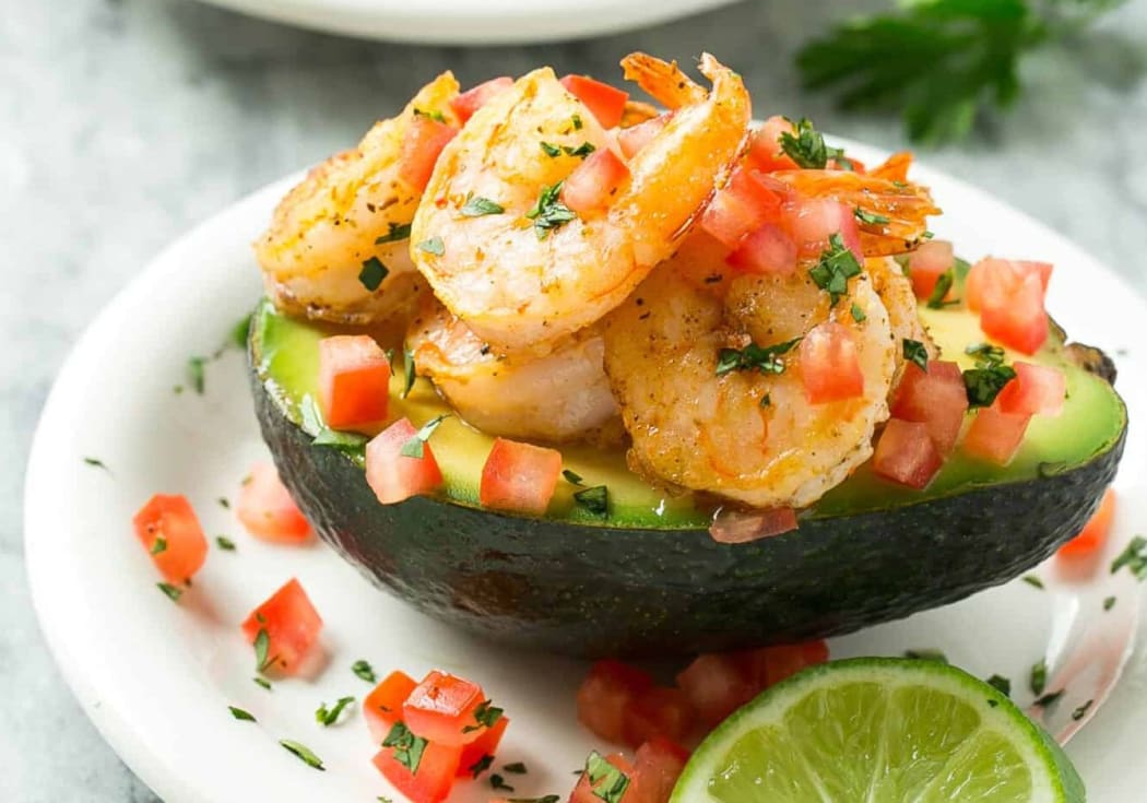 Avocados & Prawns with Lime & Tomato Salsa