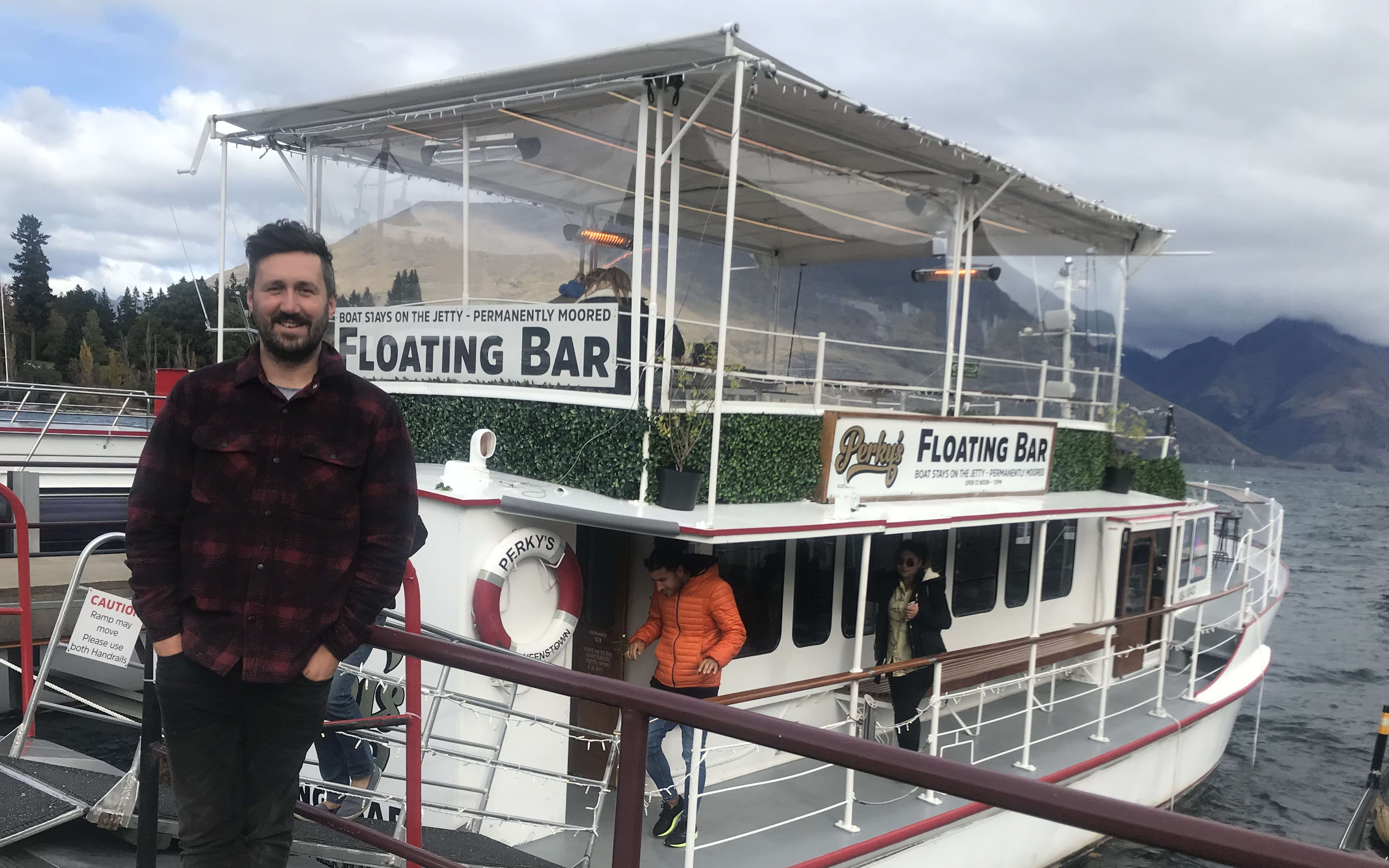 Perky’s floating bar general manager Fraser Carson