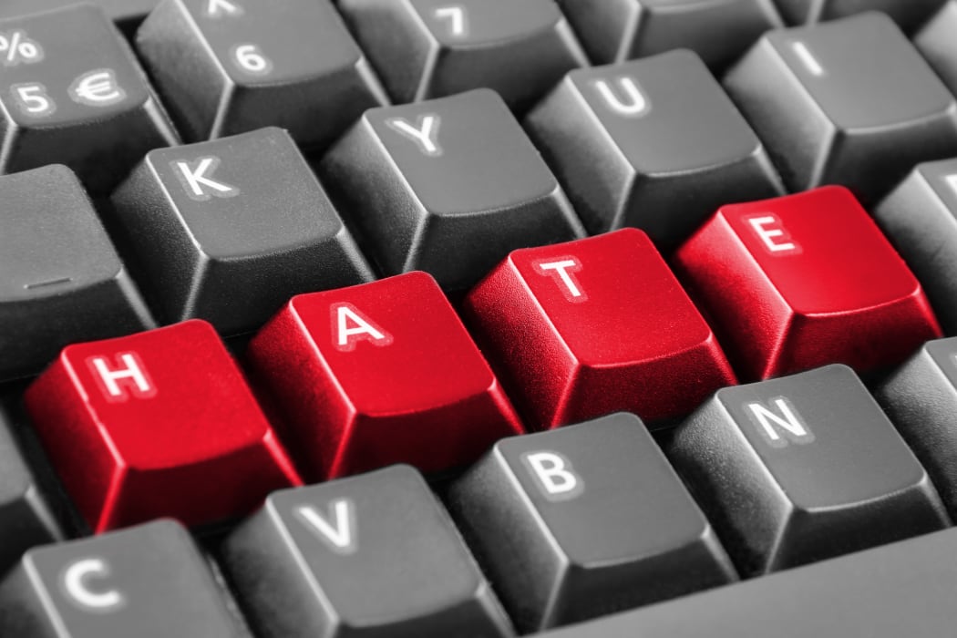 Word hate written with keyboard buttons