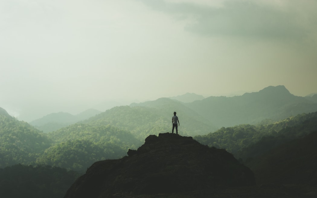 man on mountain