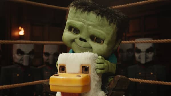 A 'chicken jockey' is a rare occurrence when a baby zombie rides a chicken like a horse.