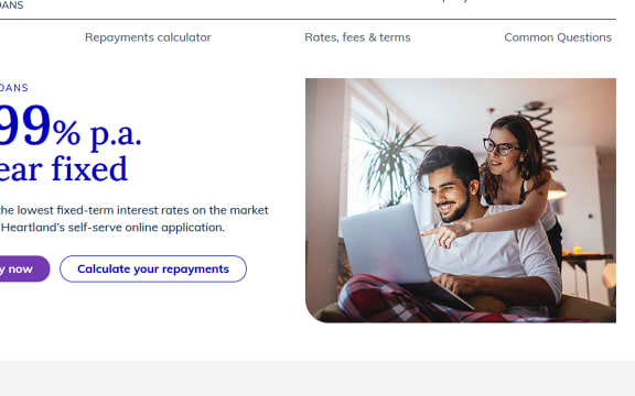 Heartland Bank's 1.99% home loan offer.