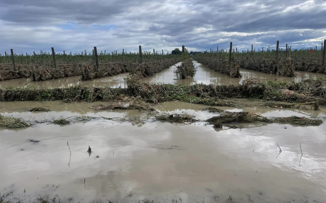 Flooding in Hawke's Bay after Cyclone Gabrielle.