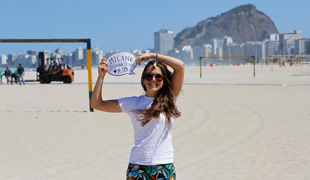 Olivia Coote hanging out on Cococabana, just down from her house.