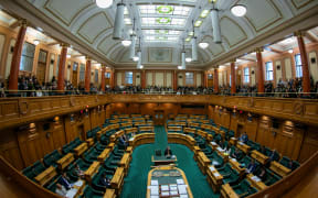 Parliament's debating chamber during a third reading of a Treaty Settlement Bill