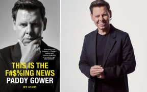 Paddy Gower and the cover of his book 'This is the F#$%ing News'