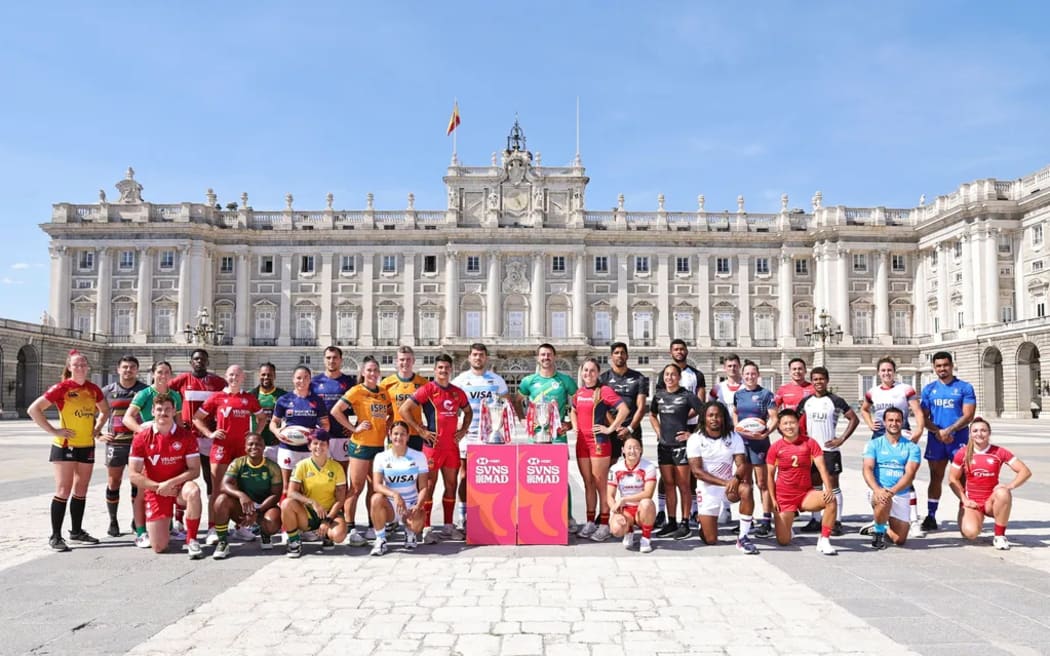 Team captains from the 32 teams participating at this weekend's Madrid Sevens in Spain. Photo: World Rugby