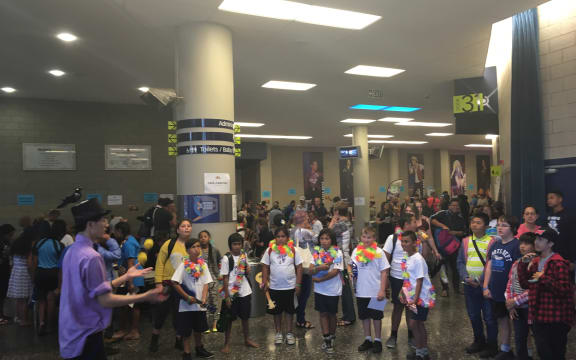 Children warming up for the Ukelele Festival 2016