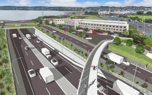An image of the completed East West roading project.