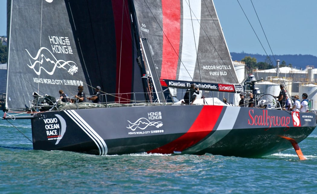 Scallywag returned to the Volvo Ocean Race fleet after losing a crew member overboard on the leg to Brazil.