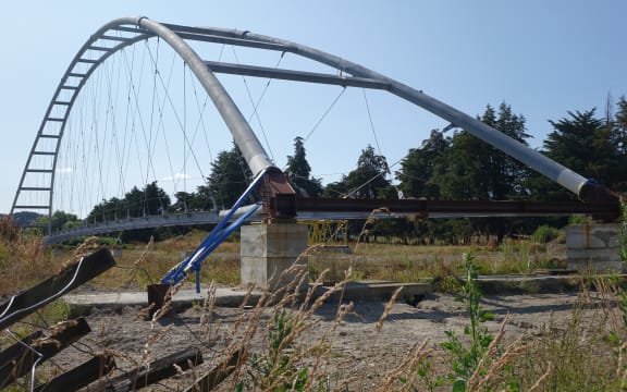 The Upokongaro Cycle Bridge in its paddock.