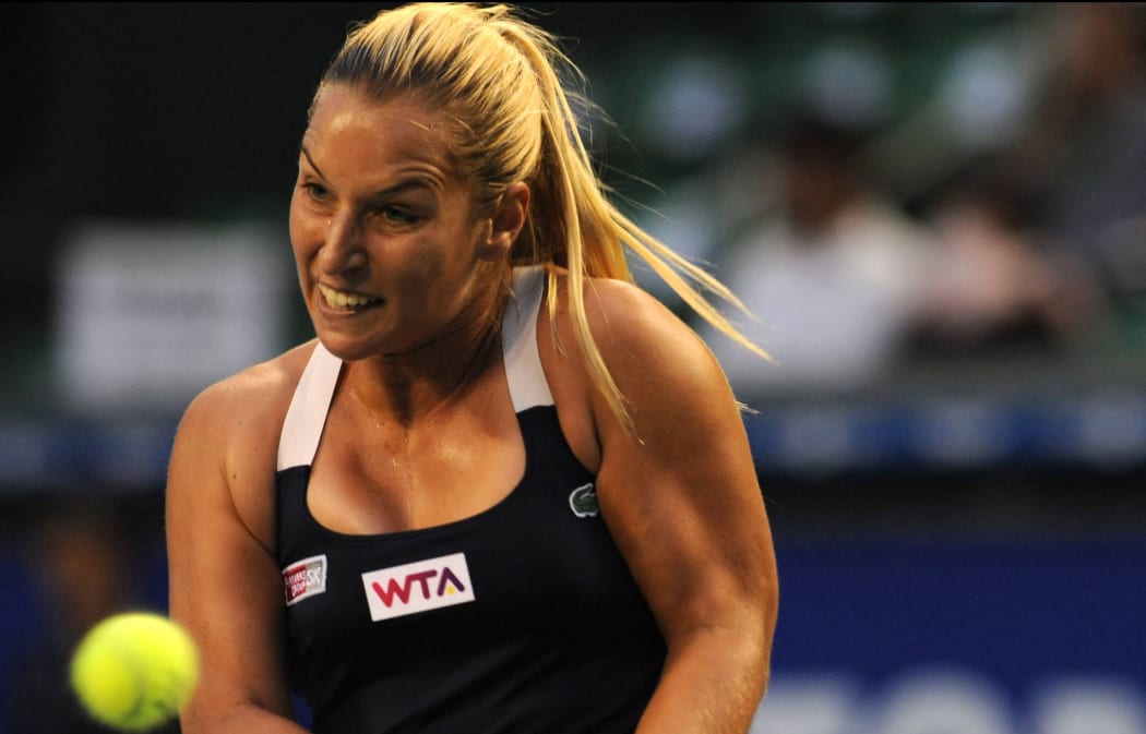 Slovakian tennis player Dominika Cibulkova in action.
