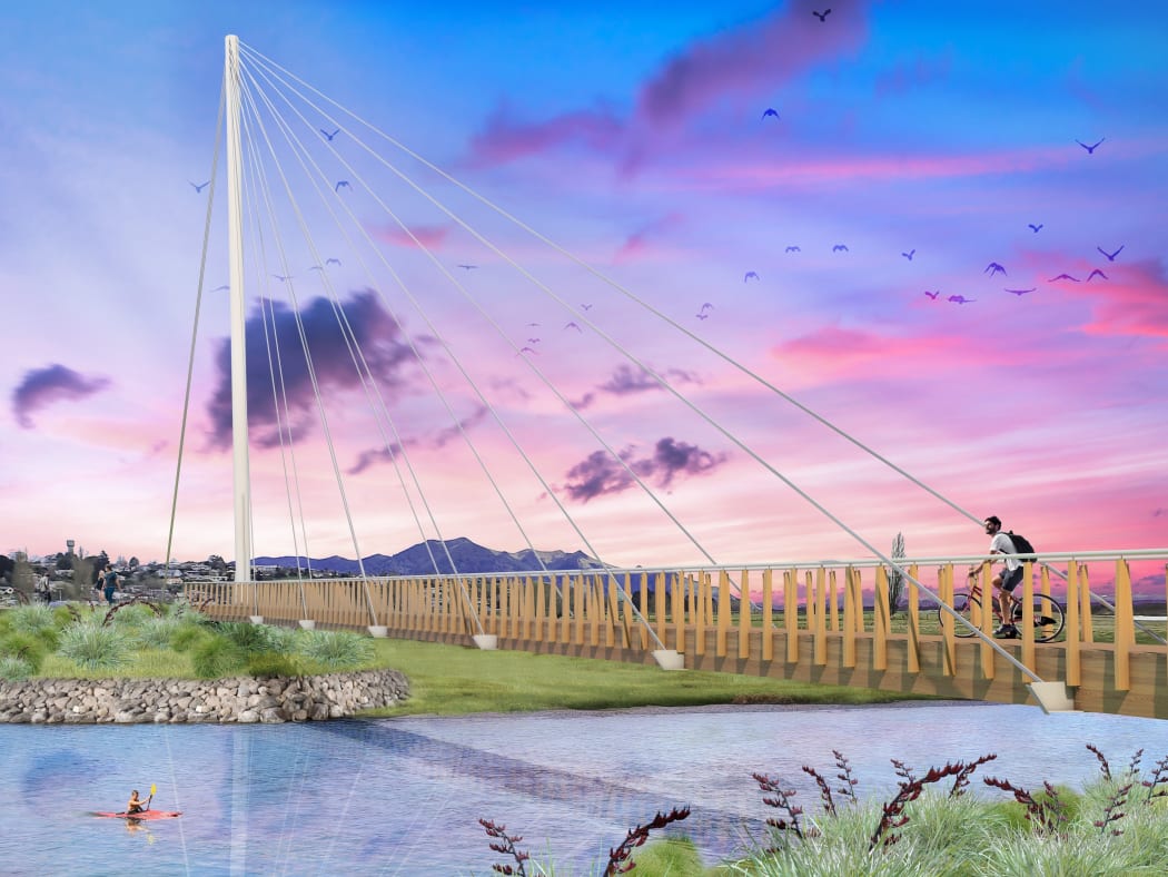 The new cable-stay bridge will be the longest and tallest of its kind in New Zealand.