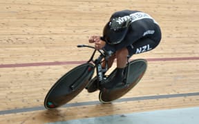 Bryony Botha in action at the Oceania track cycling championships.